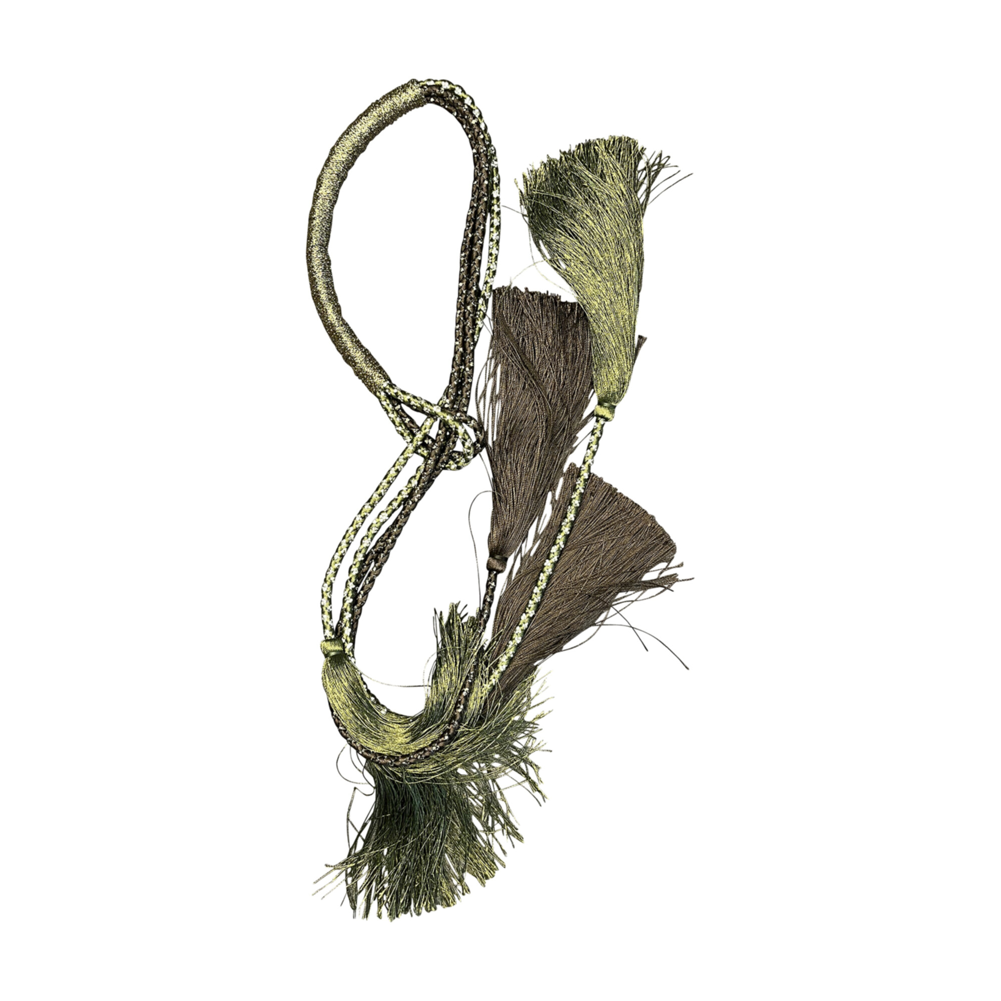 Miniatura Collana a cordone intrecciato con maxi nappe - 100%CACHEMIRE