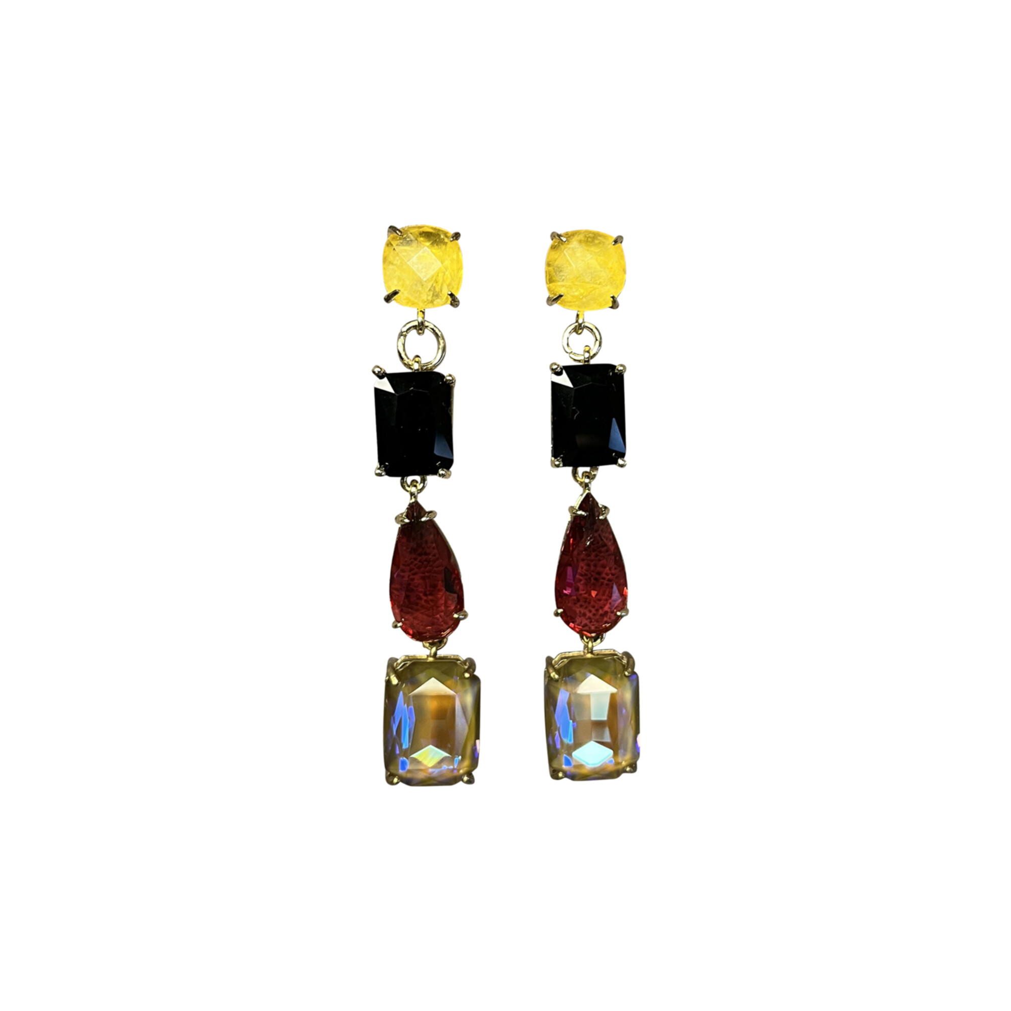 Orecchini pendenti Multicolor a quattro elementi 