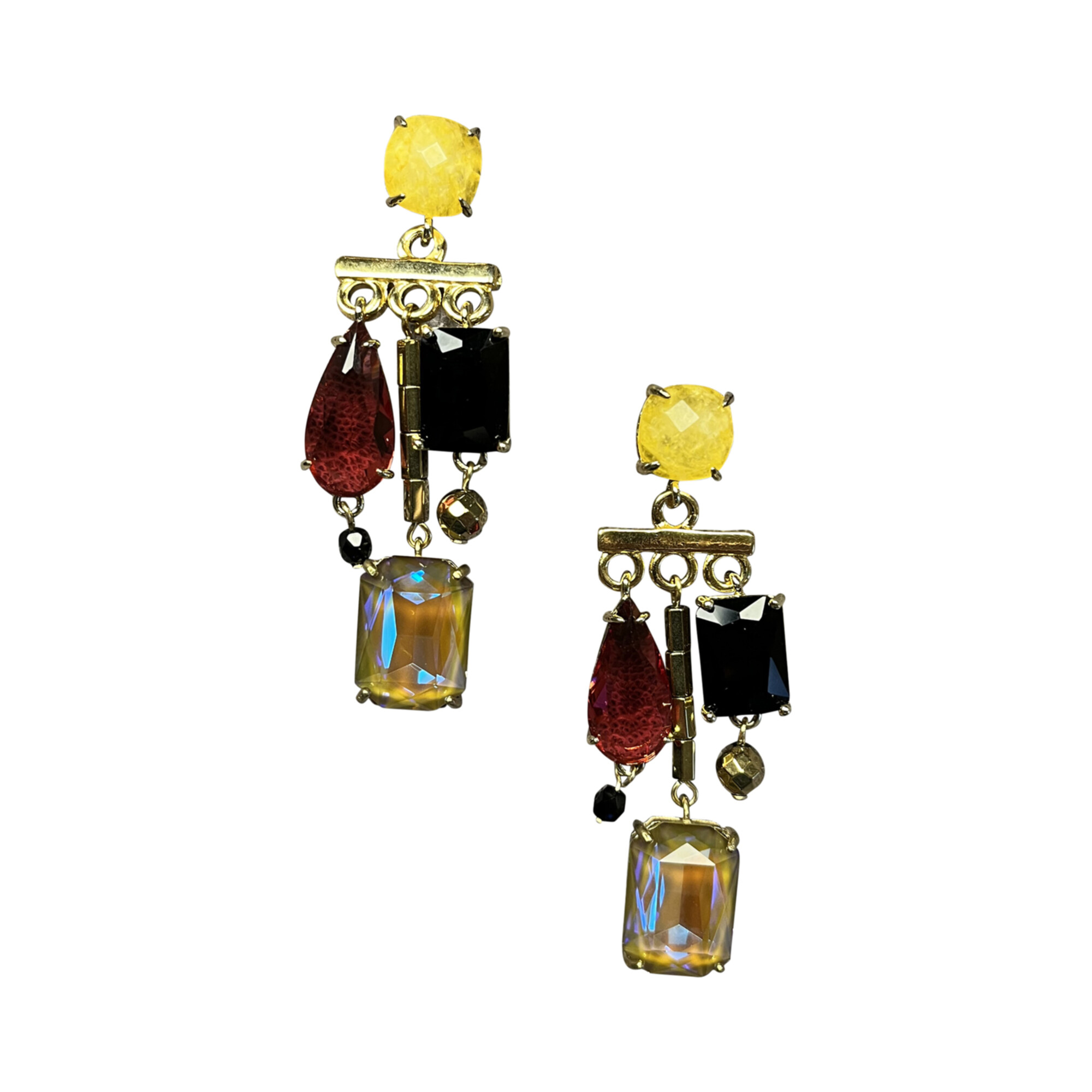 Orecchini chandelier con cristalli misti