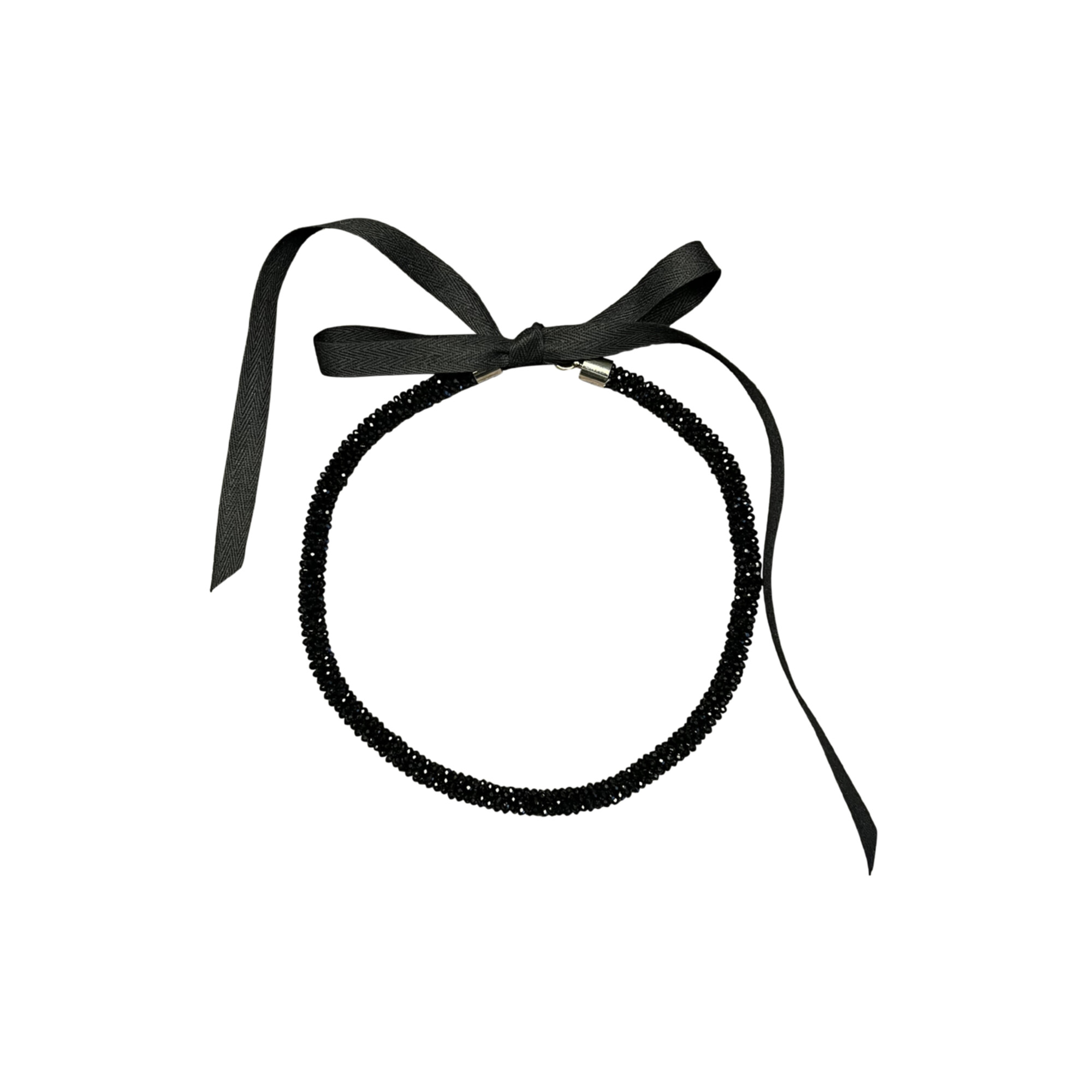 Choker tubolare di micro-cristalli neri (S26HYD01P-N)