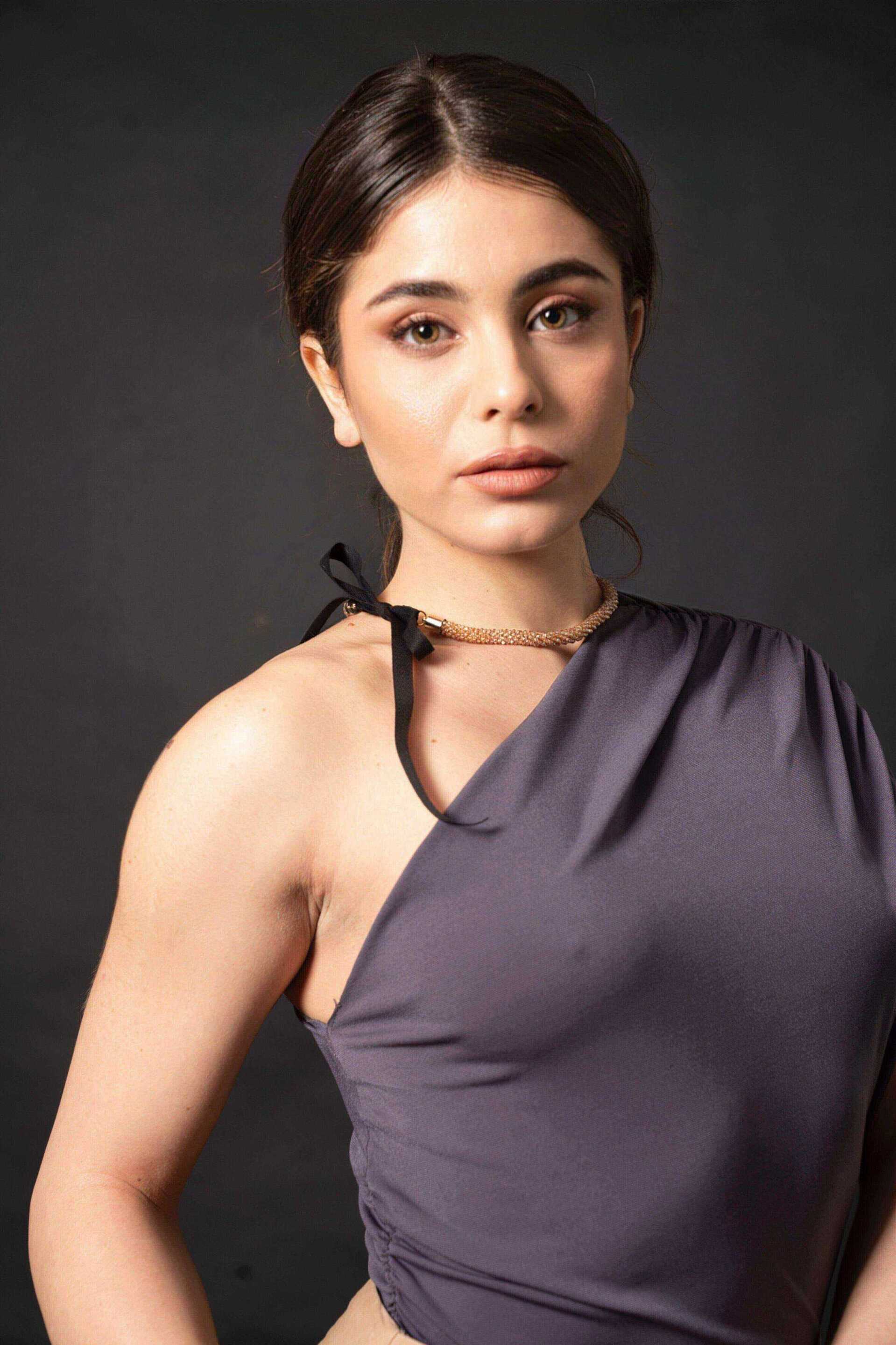 Miniatura Choker tubolare di micro-cristalli dorati (S26HYD01P-R) - 100%CACHEMIRE