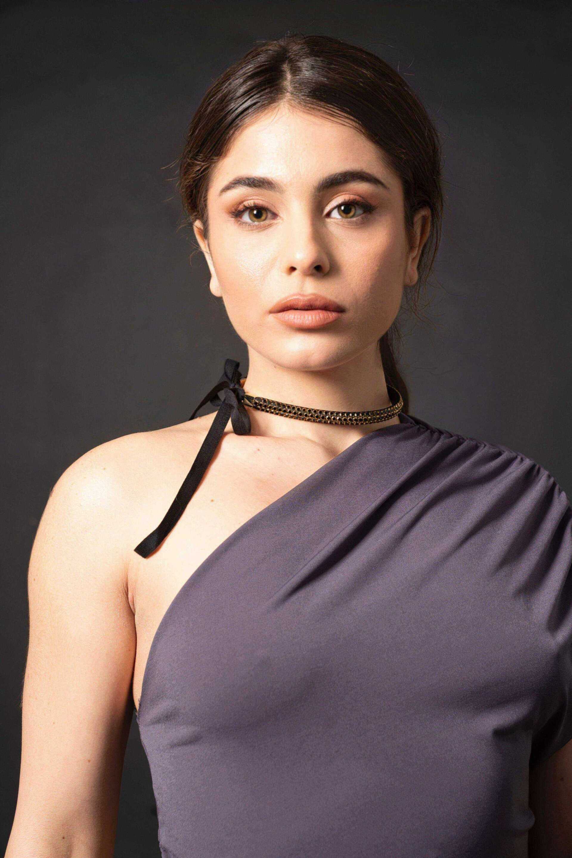 Miniatura Choker "Stardust" nero con cristalli - 100%CACHEMIRE