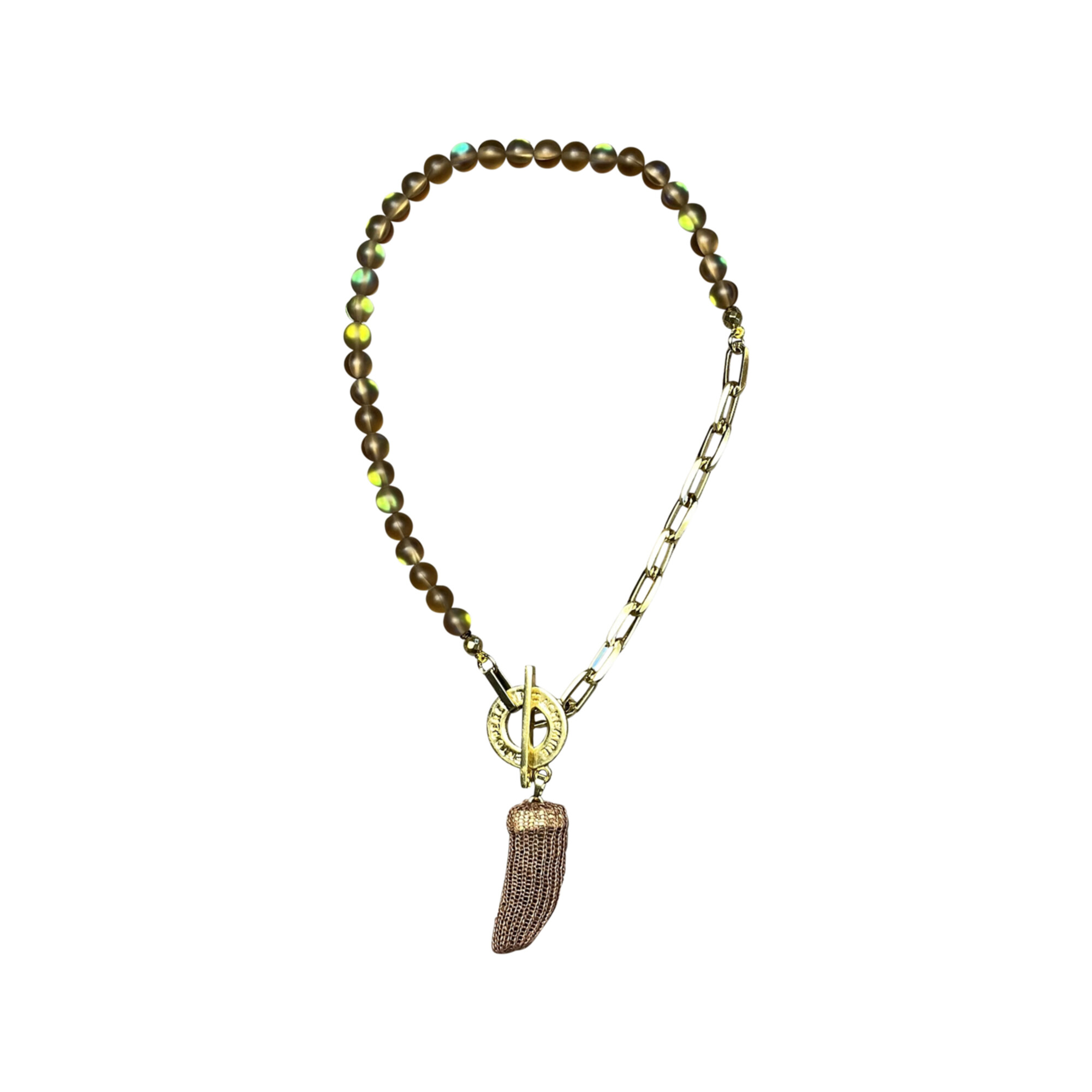 Collana "Horn" con perle e catena