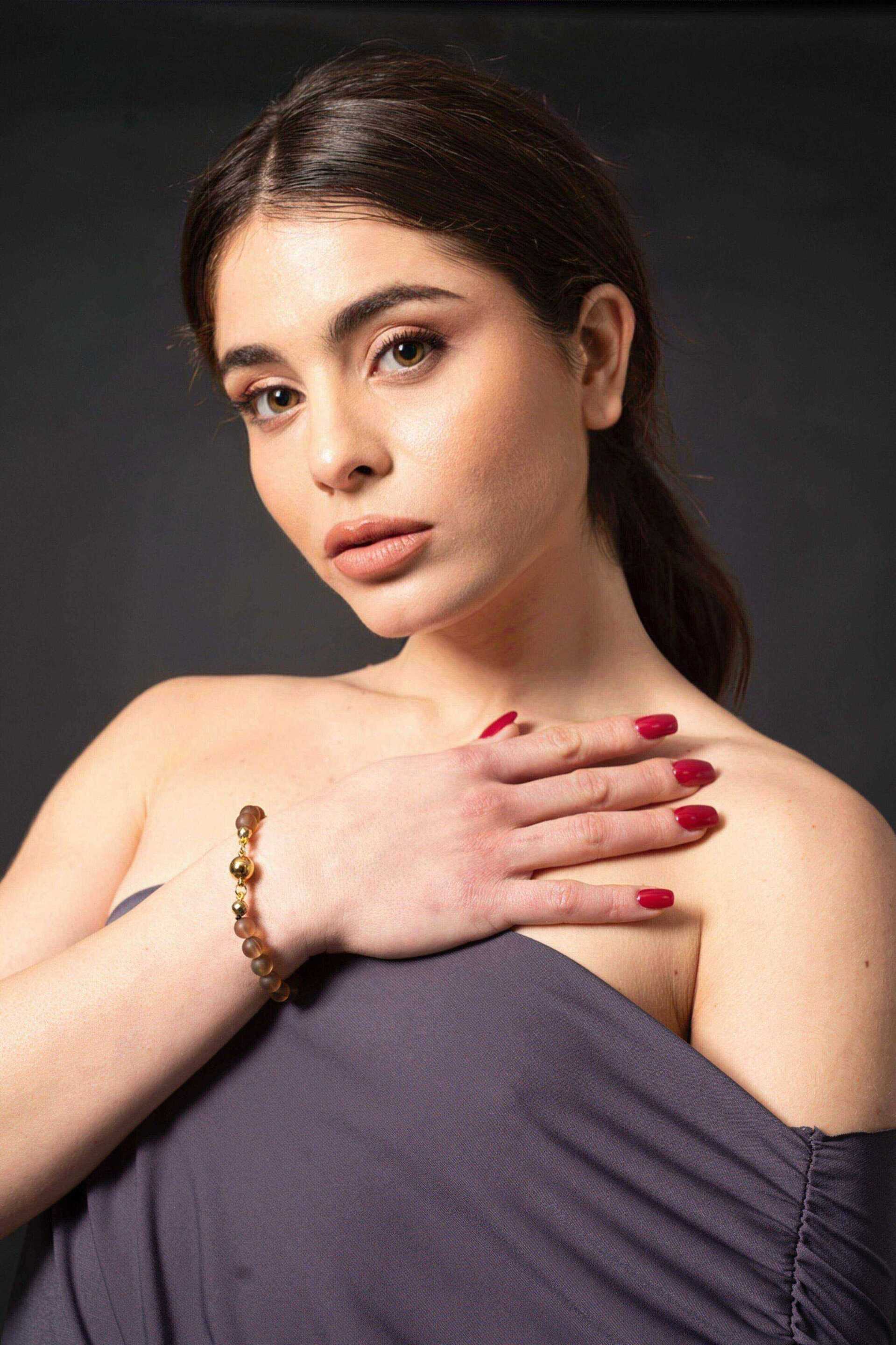 Miniatura Bracciale di perle satinate boreali - 100%CACHEMIRE