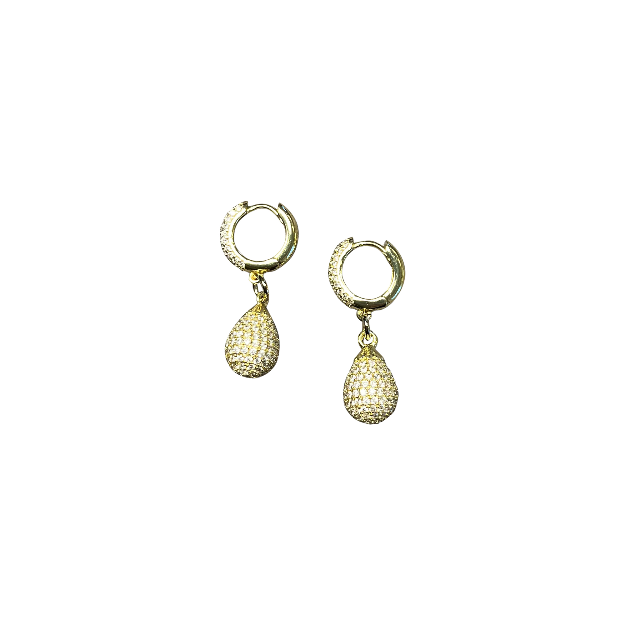 Orecchini a cerchietto con goccia di cristalli